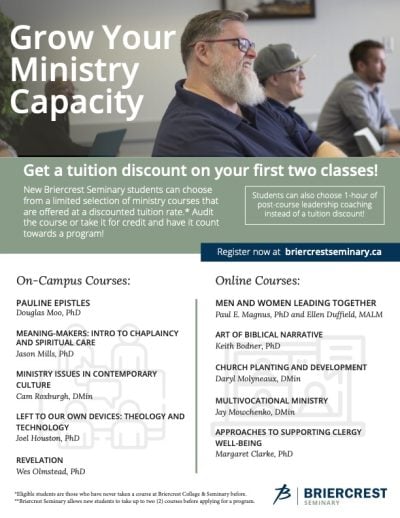 Briercrest Seminary Discounted Tuition Offer